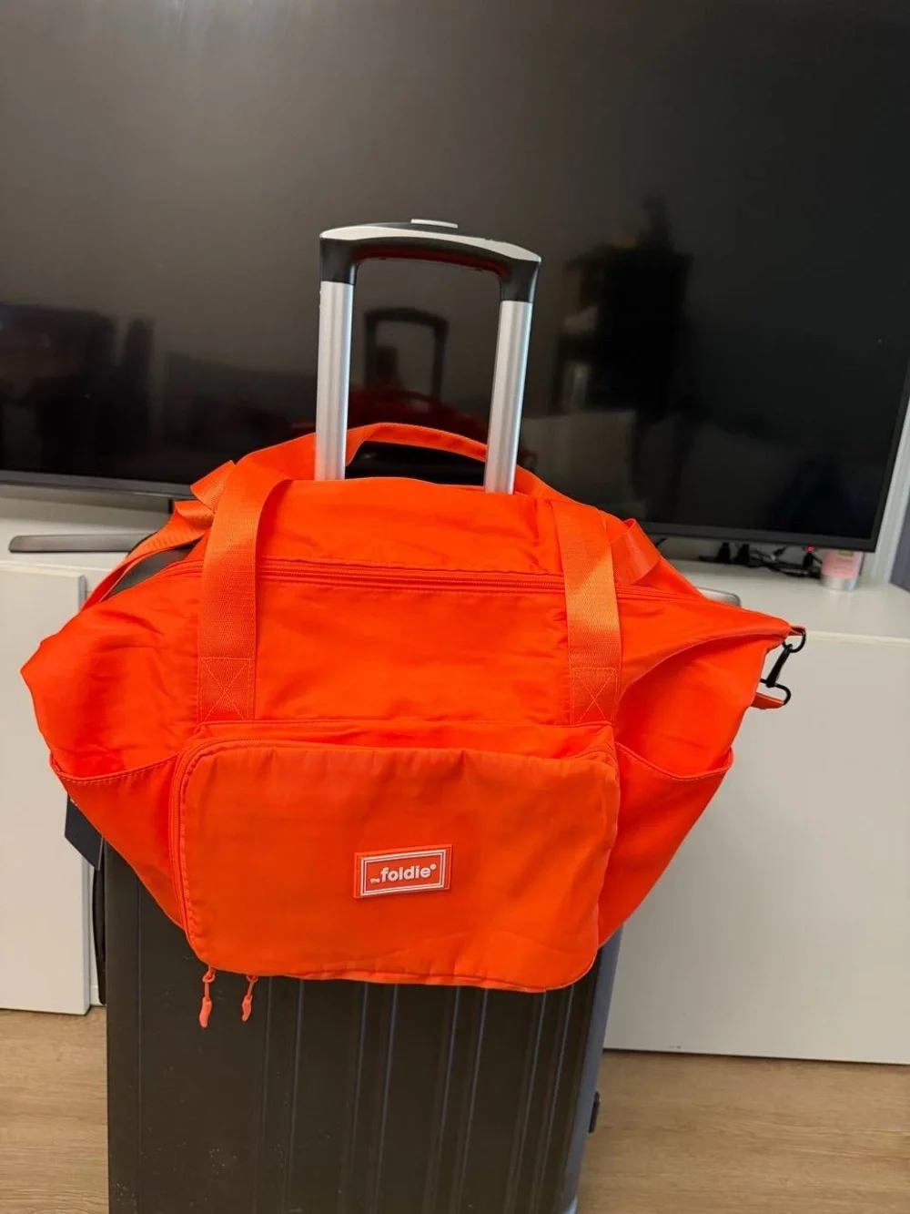 Foldie Bright Orange Nylon Tote Bag
